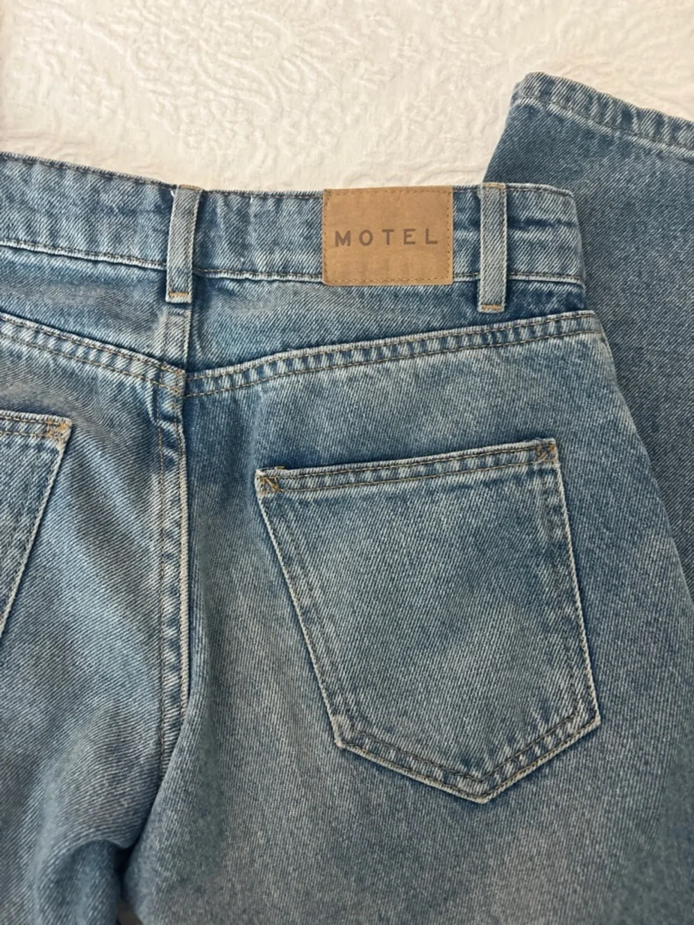 Motel Rocks Low Rise Parallel Jeans in Powder Blue - Picture 10 of 10